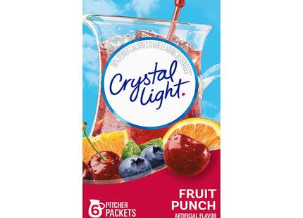 Crystal Light Fruit Punch Powdered Drink Mix, Sugar Free, Pitcher Packets 6 Count (Pack Of 4)