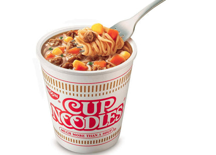 Nissin Cup Noodles, Microwaveable Paper Cups, Beef Flavor, Soup, 2.25 Ounce (Pack Of 24)