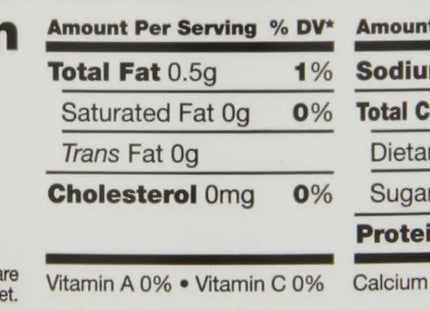 a bottle of nutrition information on a white background