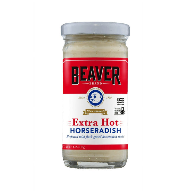 Beaver Extra Hot Horseradish fresh-grated horseradish roots 4oz (12 Pack) - Food & Beverages > Condiments Sauces