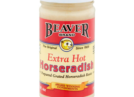 Beaver Extra Hot Horseradish fresh-grated horseradish roots 4oz (12 Pack) - Food & Beverages > Condiments Sauces