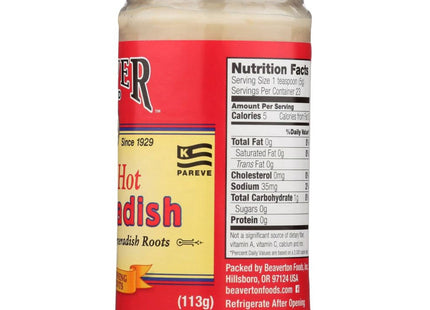 Beaver Extra Hot Horseradish fresh-grated horseradish roots 4oz (12 Pack) - Food & Beverages > Condiments Sauces