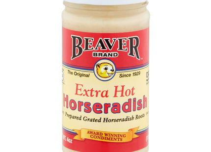 Beaver Extra Hot Horseradish fresh-grated horseradish roots 4oz (24 Pack) - Food & Beverages > Condiments Sauces