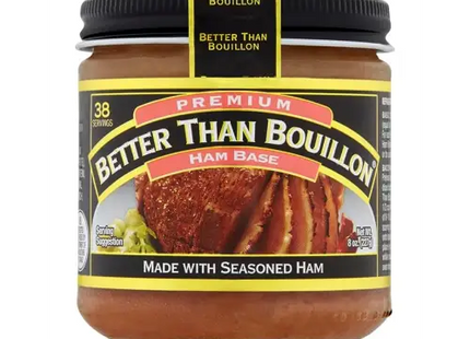 a close up of a jar of better than bouilon ham base