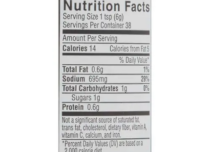 nut nutrition label