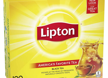 Lipton Naturally Smooth Taste, Black Tea Bags, Iced or Hot Tea, unsweetened, 8 ounce 100 Count (Pack Of 12)