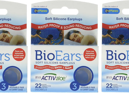 Bioears Soft Silicone Earplugs For Noise Reduction 3 pairs (3 Pack) - Personal Care > Ear Plugs