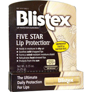 Blistex FiveStar Lip Protection SPF30 Balm Moisture Shield 0.15oz (10 Pack) - Personal Care > Skin Balms & Treatments