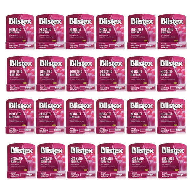 Blistex Medicated Barry Lip Balm Stick SPF15 Dry Cracked Lips 0.15oz (24 Pack) - Personal Care > Skin Balms & Treatments