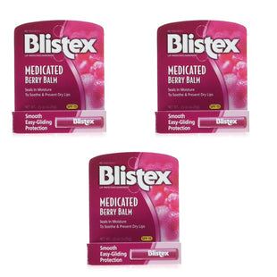 Blistex Medicated Barry Lip Balm Stick SPF15 Dry Cracked Lips 0.15oz (3 Pack) - Personal Care > Skin Balms & Treatments