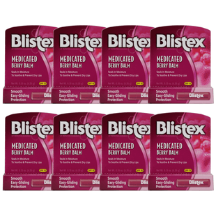 Blistex Medicated Barry Lip Balm Stick SPF15 Dry Cracked Lips 0.15oz (8 Pack) - Personal Care > Skin Balms & Treatments