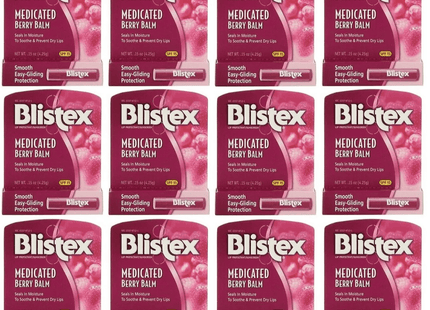 Blistex Medicated Barry Lip Balm Stick SPF15 Dry Cracked Lips 0.15oz (12 Pack) - Personal Care > Skin Balms & Treatments