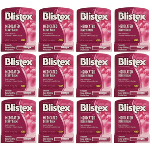 Blistex Medicated Barry Lip Balm Stick SPF15 Dry Cracked Lips 0.15oz (12 Pack) - Personal Care > Skin Balms & Treatments