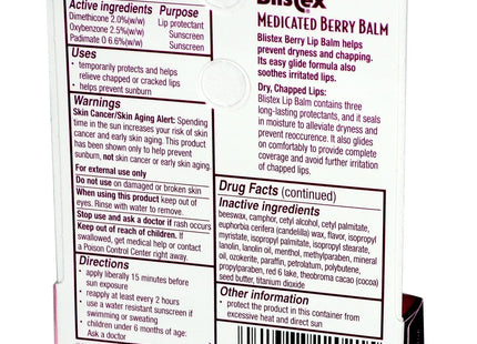 Blistex Medicated Barry Lip Balm Stick SPF15 Dry Cracked Lips 0.15oz - Personal Care > Skin Balms & Treatments