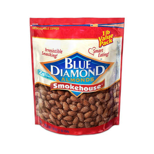 Blue Diamond Almonds Gluten Free Smokehouse Flavored Snack Nuts 16oz (12 Pack) - Food & Beverages > Baking Desserts