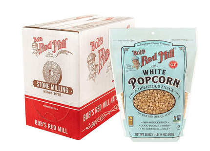 Bob’s Red Mill Resealable Whole Grain Snack Kernel White Popcorn 30oz - Food & Beverages > Snacks