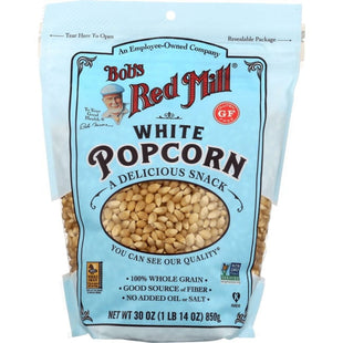 Bob’s Red Mill Resealable Whole Grain Snack Kernel White Popcorn 30oz (2 Pack) - Food & Beverages > Snacks