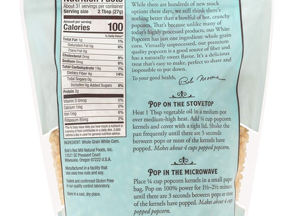 Bob’s Red Mill Resealable Whole Grain Snack Kernel White Popcorn 30oz (4 Pack) - Food & Beverages > Snacks
