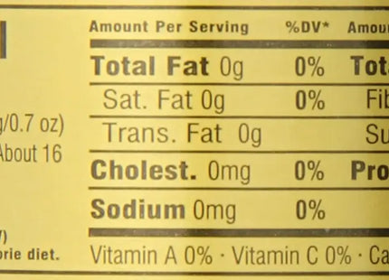 a bottle of nutritionals for the nutritional label