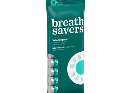 Breath Savers Wintergreen Flavored Sugar Free Mints Rolls 0.75 oz (12 Pack) - Food & Beverages > Sweets Chocolate Gums