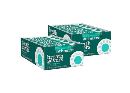 Breath Savers Wintergreen Flavored Sugar Free Mints Rolls 0.75 oz (12 Pack) - Food & Beverages > Sweets Chocolate Gums