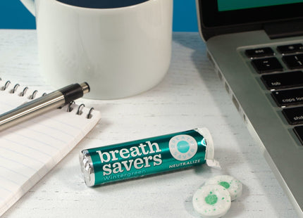 Breath Savers Wintergreen Flavored Sugar Free Mints Rolls 0.75 oz (12 Pack) - Food & Beverages > Sweets Chocolate Gums