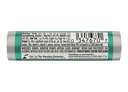 Breath Savers Wintergreen Flavored Sugar Free Mints Rolls 0.75 oz (12 Pack) - Food & Beverages > Sweets Chocolate Gums