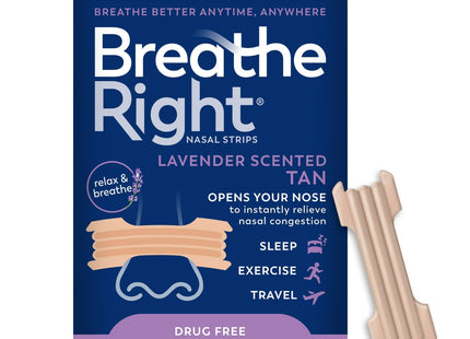 Breathe Right Nasal Strips Calming Lavender Extra Strength Tan 26ct (3 Pack) - Health Care > Sleeping Aids