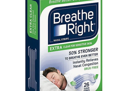 Breathe Right Nasal Strips Extra Strength Clear Sensitive Skin 26ct (2 Pack) - Health Care > Sleeping Aids