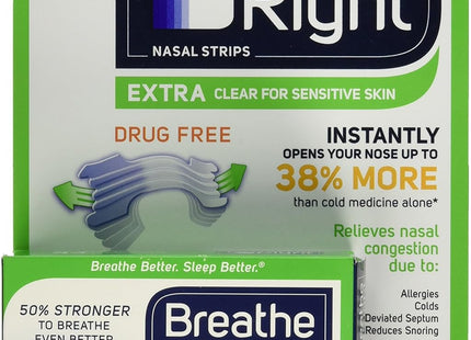 Breathe Right Nasal Strips Extra Strength Clear Sensitive Skin 26ct - Health Care > Sleeping Aids