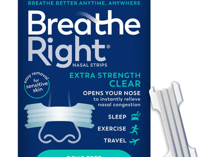 Breathe Right Nasal Strips Extra Strength Clear Sensitive Skin 26ct (6 Pack) - Health Care > Sleeping Aids