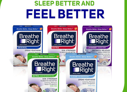 Breathe Right Nasal Strips Extra Strength Clear Sensitive Skin 26ct (2 Pack) - Health Care > Sleeping Aids