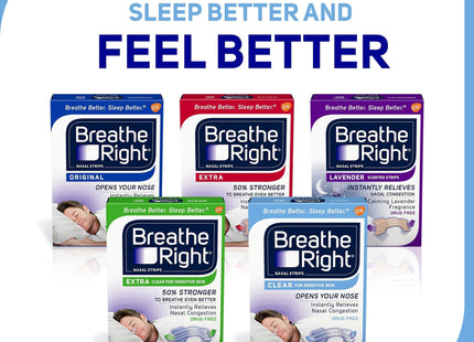 Breathe Right Original Clear Nasal Strips Sensitive Skin Large 30ct (4 Pack) - Health Care > Sleeping Aids