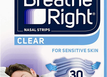 Breathe Right Original Clear Nasal Strips Sensitive Skin Large 30ct (2 Pack) - Health Care > Sleeping Aids