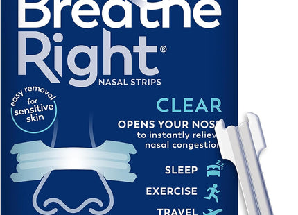 Breathe Right Original Clear Nasal Strips Sensitive Skin Large 30ct (4 Pack) - Health Care > Sleeping Aids