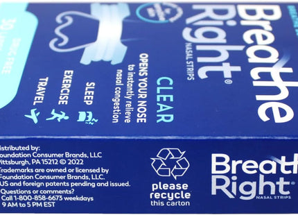 Breathe Right Original Clear Nasal Strips Sensitive Skin Large 30ct (6 Pack) - Health Care > Sleeping Aids