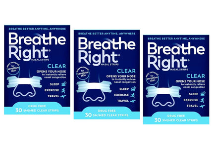 Breathe Right Original Nasal Strips Clear Small/ Medium 30ct (12 Pack) - Health Care > Sleeping Aids