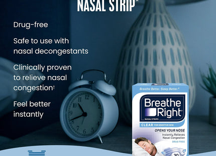 Breathe Right Original Nasal Strips Clear Small/ Medium 30ct (12 Pack) - Health Care > Sleeping Aids