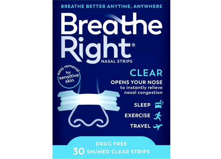 Breathe Right Original Nasal Strips Clear Small/ Medium 30ct (12 Pack) - Health Care > Sleeping Aids