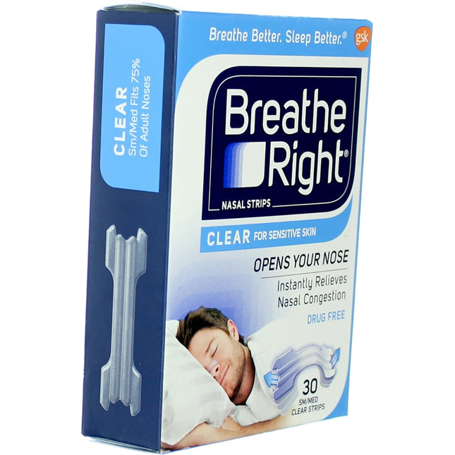 Breathe Right Original Nasal Strips Clear Small/ Medium 30ct (12 Pack) - Health Care > Sleeping Aids