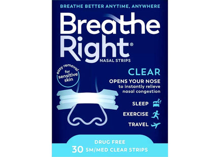 Breathe Right Original Nasal Strips Clear Small/ Medium 30ct (24 Pack) - Health Care > Sleeping Aids