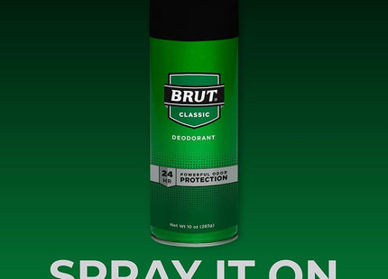 Brut 24 Hour Protection Deodorant Spray Classic Scent Unisex 10oz (12 Pack) - Personal Care > Bath & Body