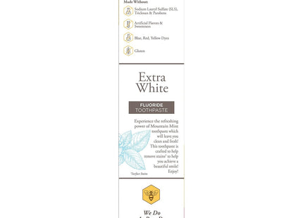 Burts Bees Natural Extra White Fluoride Toothpaste Mountain Mint 4.7oz (24 Pack) - Personal Care > Oral