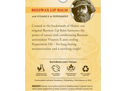 Burt’s Bees 100% Natural Origin Moisturizing Lip Balm Beeswax,1 Tube (3 Pack) - Personal Care > Skin Balms & Treatments