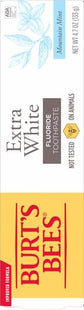 Burts Bees Natural Extra White Fluoride Toothpaste Mountain Mint 4.7oz (24 Pack) - Personal Care > Oral