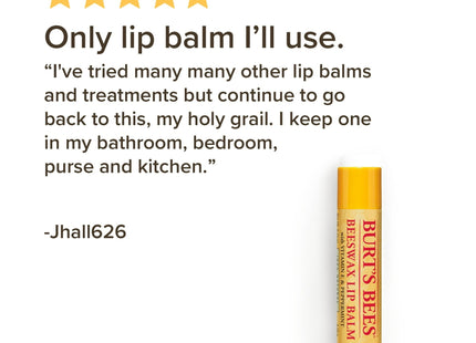 Burt’s Bees 100% Natural Origin Moisturizing Lip Balm Beeswax,1 Tube (4 Pack) - Personal Care > Skin Balms & Treatments