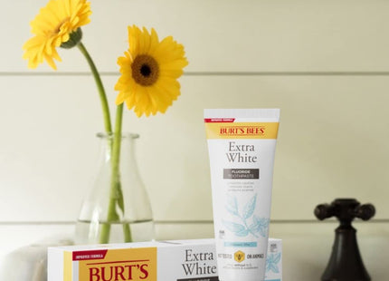 Burts Bees Natural Extra White Fluoride Toothpaste Mountain Mint 4.7oz (12 Pack) - Personal Care > Oral