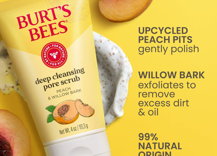 Burt’s Bees Deep Cleansing Pore Scrub with Peach and Willow Bark 4oz (2 Pack) - Personal Care > Skin Exfoliators &