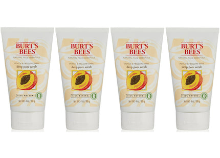 Burt’s Bees Deep Cleansing Pore Scrub with Peach and Willow Bark 4oz (4 Pack) - Personal Care > Skin Exfoliators &