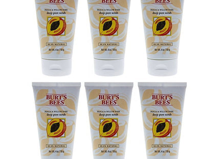 Burt’s Bees Deep Cleansing Pore Scrub with Peach and Willow Bark 4oz (6 Pack) - Personal Care > Skin Exfoliators &